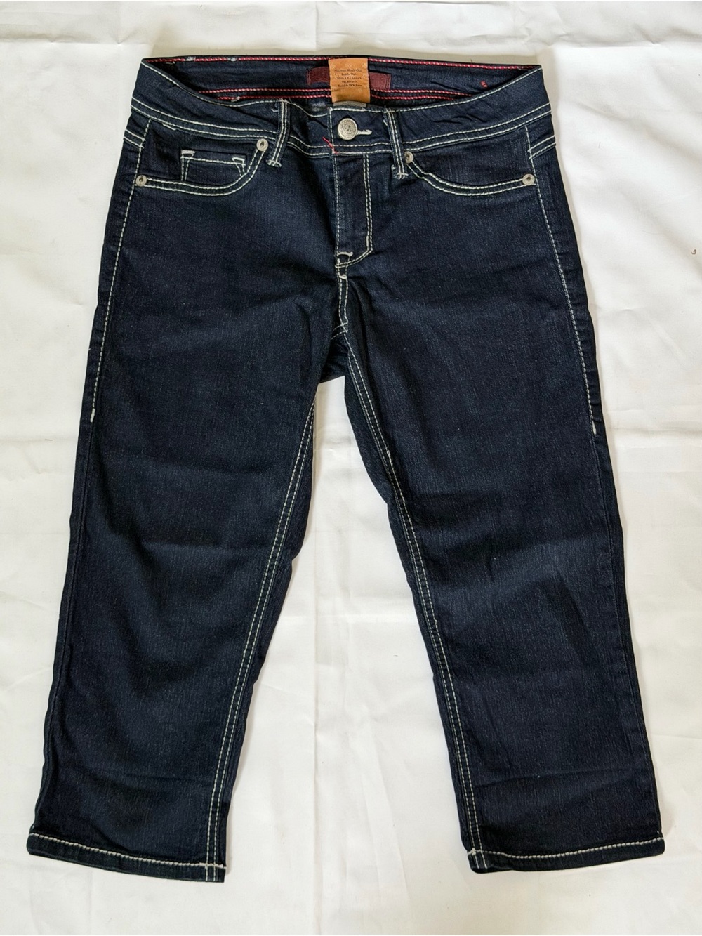 Women's Dark Indigo Cropped Straight Jeans